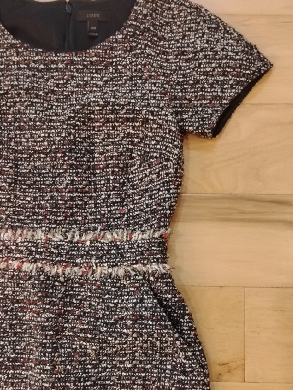 Textured Black & White Tweed Sheath Dress - Women - Picture 3 of 6